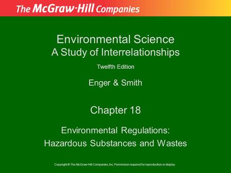 Environmental Regulations: Hazardous Substances and Wastes