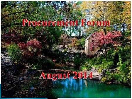 Procurement Forum August 2014.