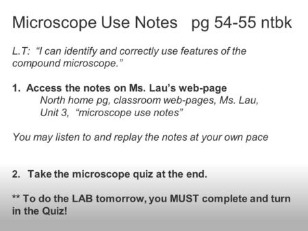 Microscope Use Notes pg ntbk