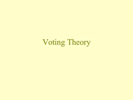 Voting Theory.