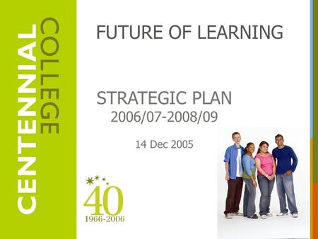 STRATEGIC PLAN 2006/07-2008/09 14 Dec 2005 FUTURE OF LEARNING.