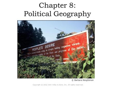 Chapter 8: Political Geography