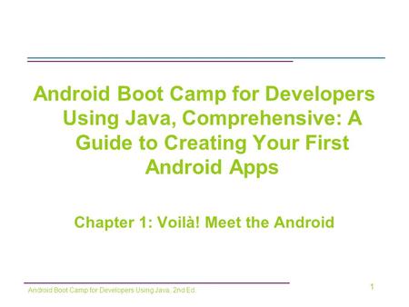 Chapter 1: Voilà! Meet the Android