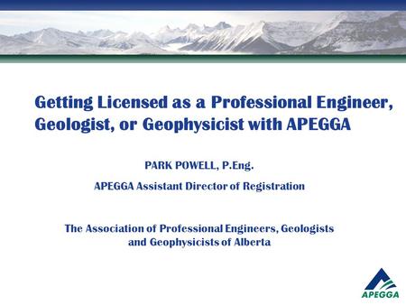 APEGGA Assistant Director of Registration
