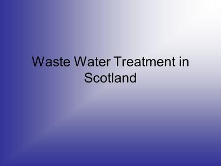 Waste Water Treatment in Scotland. Dalmarnock.