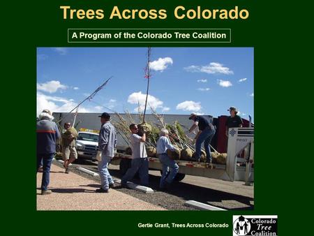 Trees Across Colorado Gertie Grant, Trees Across Colorado A Program of the Colorado Tree Coalition.
