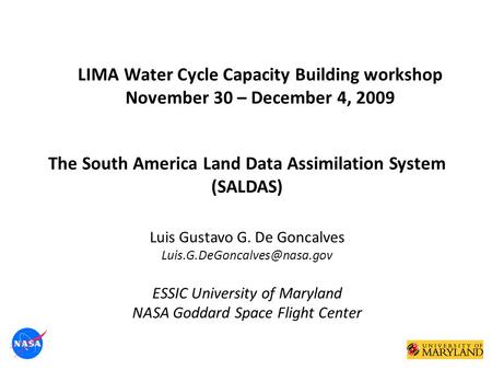 LIMA Water Cycle Capacity Building workshop