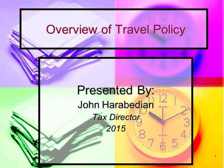 Overview of Travel Policy