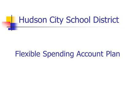 Hudson City School District Flexible Spending Account Plan.