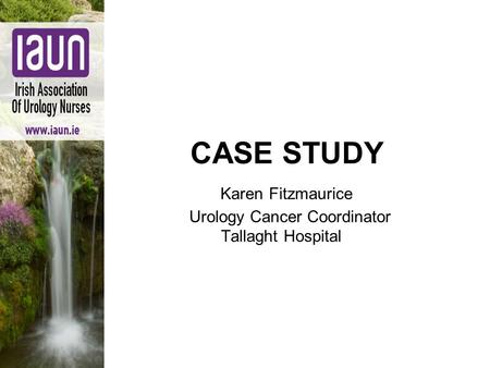 CASE STUDY Karen Fitzmaurice Urology Cancer Coordinator Tallaght Hospital.