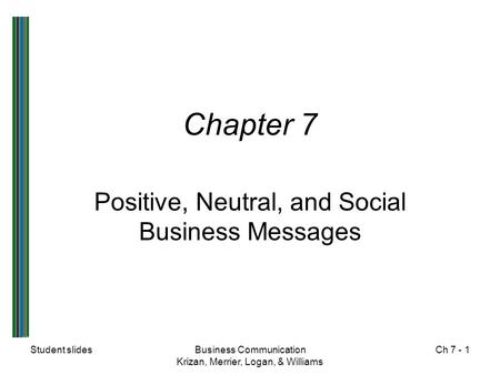 Positive, Neutral, and Social Business Messages