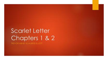 Scarlet Letter Chapters 1 & 2 TREVOR ABNEY & AUBRIE ELLIOTT.