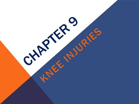 Chapter 9 Knee Injuries.