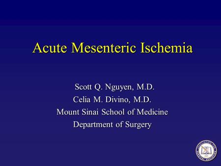 Acute Mesenteric Ischemia