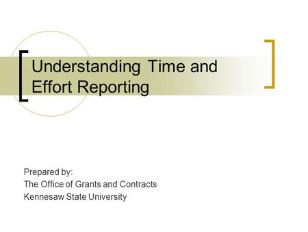 Understanding Time and Effort Reporting