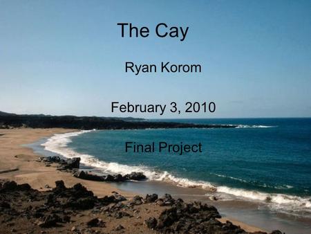 The Cay Ryan Korom February 3, 2010 Final Project.