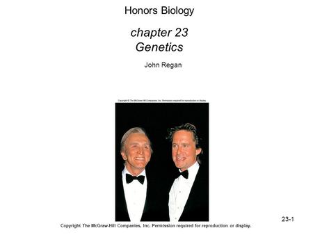 Honors Biology chapter 23 Genetics