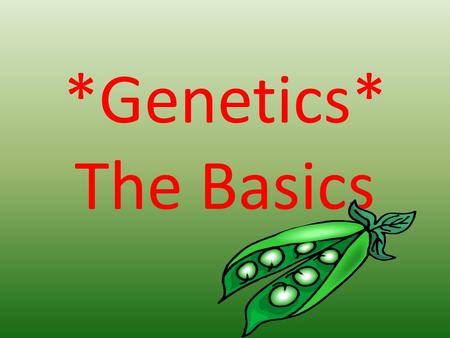 *Genetics* The Basics. Humans have 23 pairs of chromosomes.