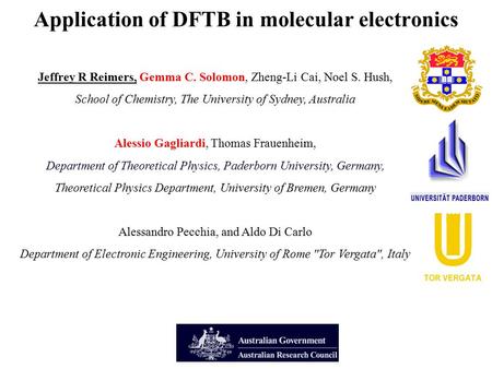 Application of DFTB in molecular electronics