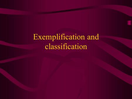 Exemplification and classification