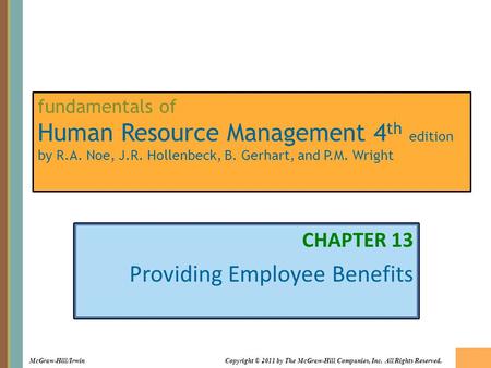 CHAPTER 13 Providing Employee Benefits