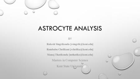Astrocyte Analysis By Masters in Computer Science