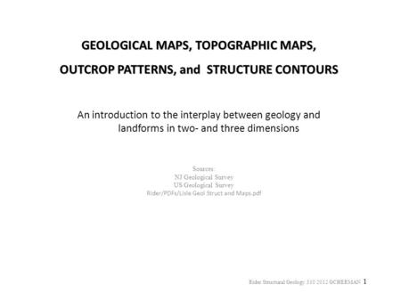 GEOLOGICAL MAPS, TOPOGRAPHIC MAPS,