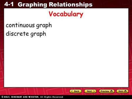 Vocabulary continuous graph discrete graph.