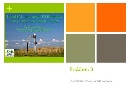 + Problem 3 Landfill gas to pipeline gas upgrade.