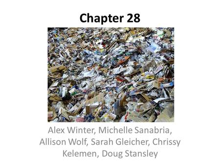 Chapter 28 Alex Winter, Michelle Sanabria, Allison Wolf, Sarah Gleicher, Chrissy Kelemen, Doug Stansley.