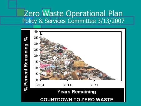 Zero Waste Operational Plan Policy & Services Committee 3/13/2007.