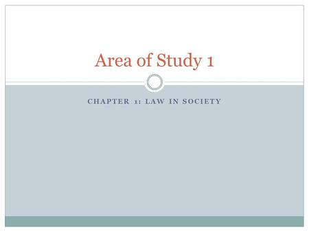 Chapter 1: Law in Society