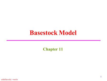 Basestock Model Chapter 11.
