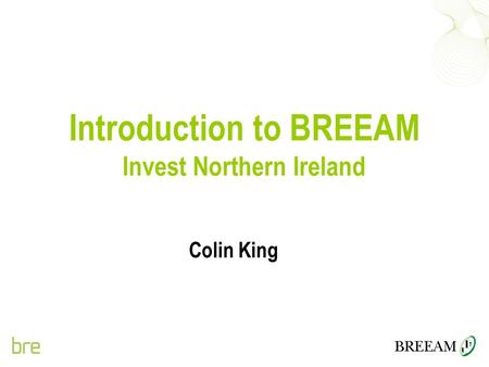 Introduction to BREEAM Invest Northern Ireland