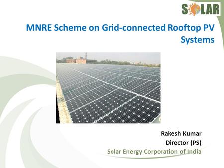 MNRE Scheme on Grid-connected Rooftop PV Systems