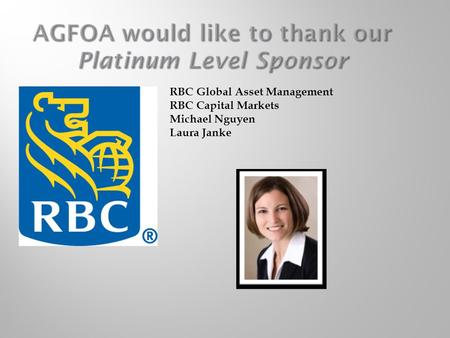 AGFOA would like to thank our Platinum Level Sponsor
