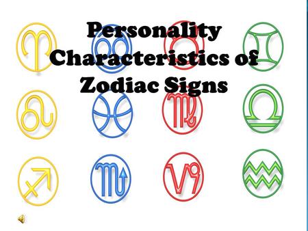 Personality Characteristics of Zodiac Signs