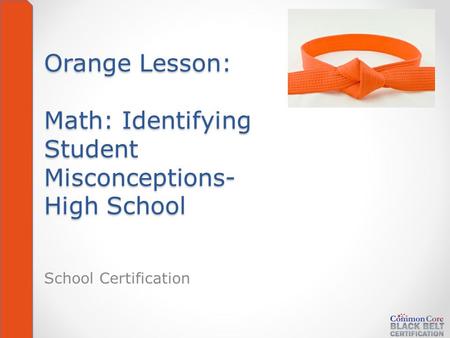 Orange Lesson: Math: Identifying Student Misconceptions- High School School Certification.