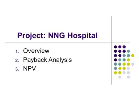 Overview Payback Analysis NPV