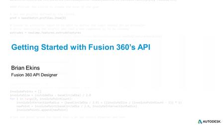Getting Started with Fusion 360’s API