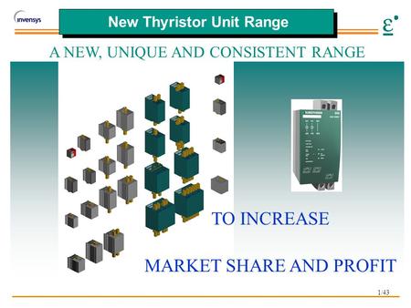 1/43 New Thyristor Unit Range TO INCREASE MARKET SHARE AND PROFIT A NEW, UNIQUE AND CONSISTENT RANGE.