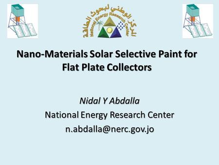 Nano-Materials Solar Selective Paint for Flat Plate Collectors
