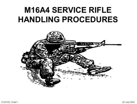 M16A4 SERVICE RIFLE HANDLING PROCEDURES ICS0102, Chart 1 20 July 2005.