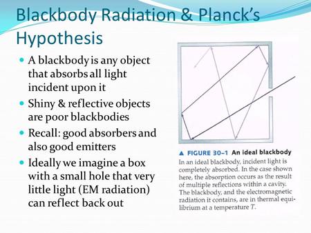 Blackbody Radiation & Planck’s Hypothesis