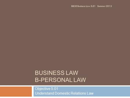 Business Law B-Personal Law