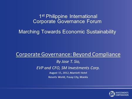Corporate Governance: Beyond Compliance