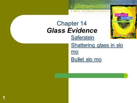 Chapter 14 Glass Evidence
