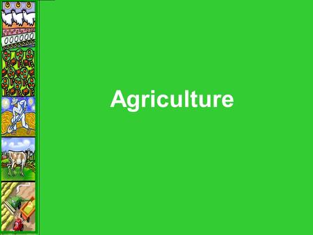 Agriculture. Agricultural Hearths – 1 st Agricultural Revolution.