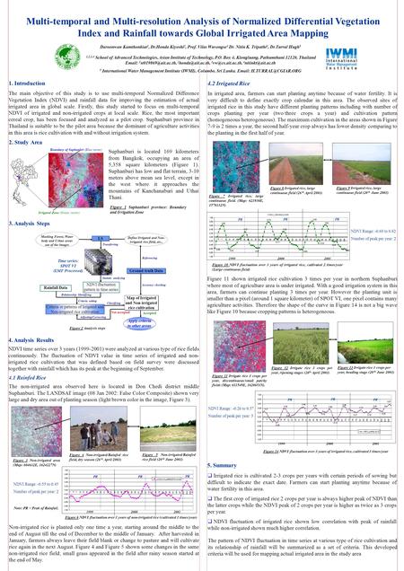 Multi-temporal and Multi-resolution Analysis of Normalized Differential Vegetation Index and Rainfall towards Global Irrigated Area Mapping 1. Introduction.