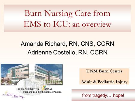 Burn Nursing Care from EMS to ICU: an overview